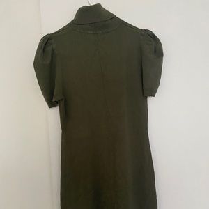 BCBG green olive bell sleeve knit dress